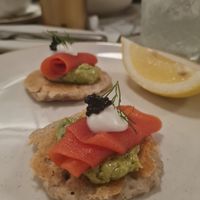 Small plate: salmon blinis at Bistro Verde in Copenhagen