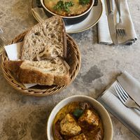 Shepherd’s pie & hummus with tofu  at Bistro Verde in Copenhagen