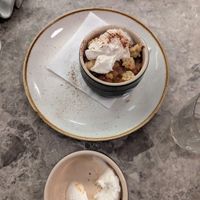 Apple crumble and affogato at Bistro Verde in Copenhagen