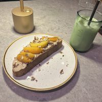 Tahini peaches   at Bistro Verde in Copenhagen