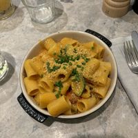 mac& cheese rigatoni   at Bistro Verde in Copenhagen