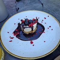 Blueberry cheesecake at Bistro Verde in Copenhagen