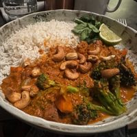 peanut butter stew with ricee  at Bistro Verde in Copenhagen