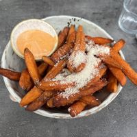 Sweet potato parmesan fries  at Bistro Verde in Copenhagen