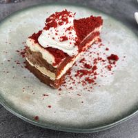 Res velvet cake  at Bistro Verde in Copenhagen