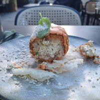 Arancini aufgeschnitten at Bistro Verde in Copenhagen