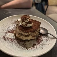 Tiramisu (started eating already)  at Bistro Verde in Copenhagen