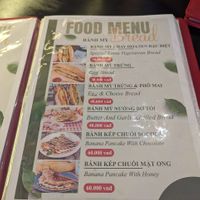 Menu showing egg and cheese at Tam Hoa Sen in Hoi An