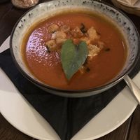 Tomato soup vegan  at CARINO Vegetarisches Restaurant & Weinbar in Hamburg