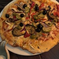 Vegan Veggie w added olives (no extra charge!)  at CARINO Vegetarisches Restaurant & Weinbar in Hamburg
