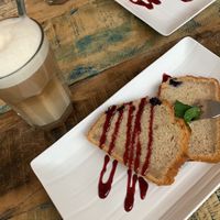The banana bread was okay, but nothing special unfortunately. Great service and atmosphere though!  at Caféhmarn in Fehmarn