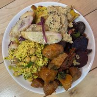 Buffet style lunch plate.  at Café Gaya in Aarhus