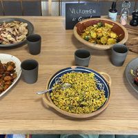 Lunch buffet vegetable dishes.  at Café Gaya in Aarhus