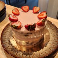 Strawberry Banana Cake at Clementine Bakery in Brooklyn