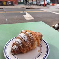 Croissant de pistache (pistachio croissant) at Clementine Bakery in Brooklyn
