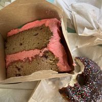 Free slice of cake no idea what flavor but it was amazing   at Clementine Bakery in Brooklyn