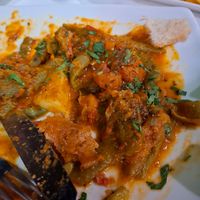 Green beans in tomato sauce with potatoes at Taverna Vergina in Crete