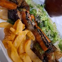 Vegetable roast with fries at Taverna Vergina in Crete