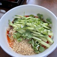 Spicy Dan Dan noodles  at Pine & Crane in Los Angeles