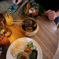 Nasi Goreng, Nasi Campur and Eggplant Satay  at Honeymoon Kitchen in Ubud