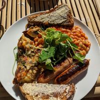 Veganised Pack Horse Breakfast at The Pack Horse Cafe in Bridport