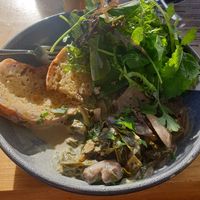 Wild mushrooms on sourdough at The Pack Horse Cafe in Bridport