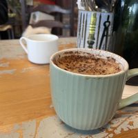 Mocha and double espresso   at The Pack Horse Cafe in Bridport