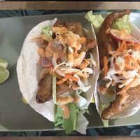 F*sh tacos made with banana blossom  at The New Denver in Cullen