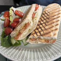 Tomato, mozzarella & pesto panini (vg)  at The New Denver in Cullen