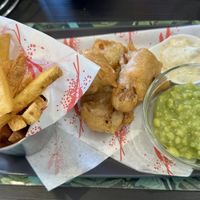 Banana blossom fish and chips    at The New Denver in Cullen