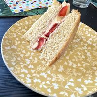 Strawberry, cream sponge    at The New Denver in Cullen