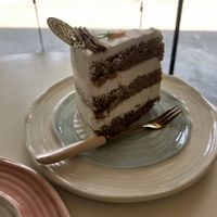 Vegan carrot cake with cream cheese frosting! Soooo good    at Delcie's Desserts and Cakes in Central Singapore