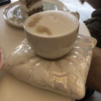 Oat milk cappuccino   at Delcie's Desserts and Cakes in Central Singapore