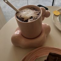 Oat milk hot chocolate   at Delcie's Desserts and Cakes in Central Singapore