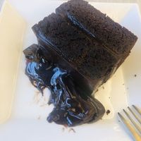 Oozy mudfest, vegan and GF, think it was heated a bit too long, but tasty  at Delcie's Desserts and Cakes in Central Singapore