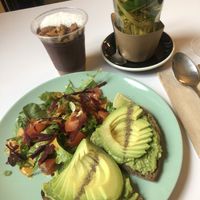 Avocado Brot mit açai Bowl  at Funk You Natural Food in Berlin