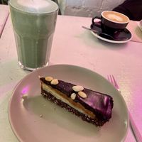 Snickers Cake and Blue Protein Latte  at Funk You Natural Food in Berlin