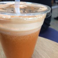 carrot fruit smoothie at Funk You Natural Food in Berlin