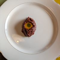Tartare di fragola at Trattoria La Madia in Brione