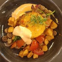 Vegan potato hash at The Creel Restaurant in Westport