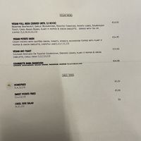 Vegan Menu   at The Creel Restaurant in Westport