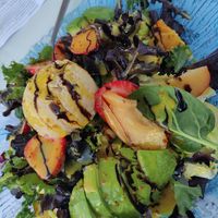 Salad (ask vegan) at Massai Mara Beach Club in Torre Del Mar