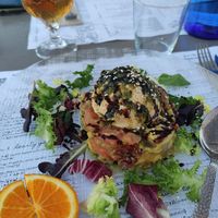 'pesto' avocado salad, ask for vegan at Massai Mara Beach Club in Torre Del Mar
