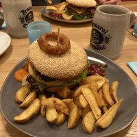 Falafel burger with potato wedges   at Gastro Bahnhof Oberkirch in Oberkirch