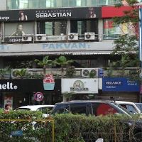 View from Judges Bunglow road at Pakwan Dining Hall in Ahmedabad