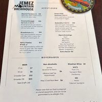 Amazing vegan menu!  at Jemez Mountain Brewhouse in Jemez Springs