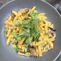 Vegan carbonaraa  at La Vecchia Scuola Italian Restaurant in York