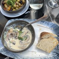 Starter: Creamy mushrooms   at La Vecchia Scuola Italian Restaurant in York