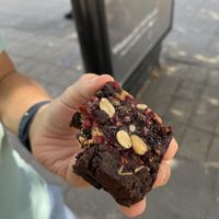 Peanut butter and jelly brownie  at The Salty Crow in Lowestoft