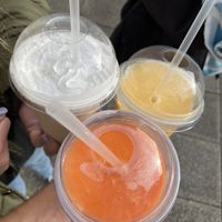 Strawberry milkshake, banana smoothie and carrot smoothie 😋😋😋  at The Salty Crow in Lowestoft